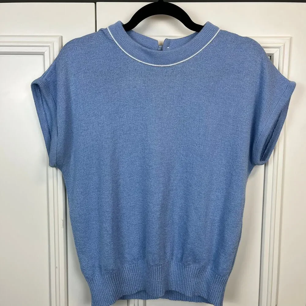 Mita Petite Knit Cap Sleeve Sweater 10P